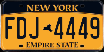 NY license plate FDJ4449