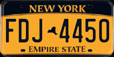 NY license plate FDJ4450