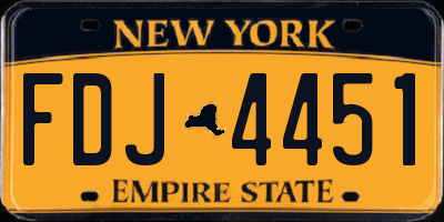 NY license plate FDJ4451
