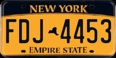 NY license plate FDJ4453