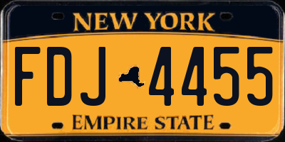 NY license plate FDJ4455