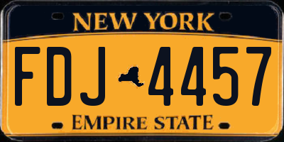 NY license plate FDJ4457