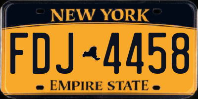 NY license plate FDJ4458