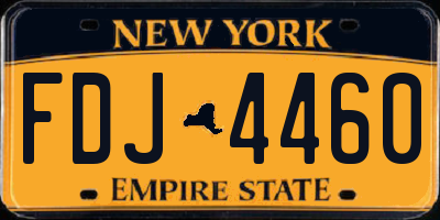 NY license plate FDJ4460