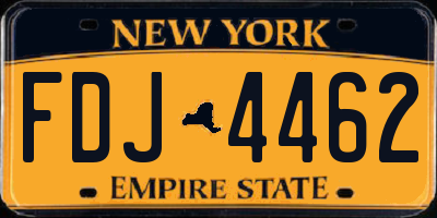 NY license plate FDJ4462