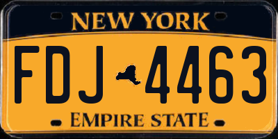 NY license plate FDJ4463