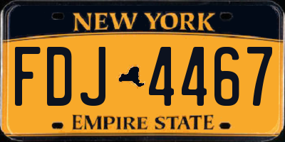 NY license plate FDJ4467
