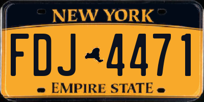 NY license plate FDJ4471