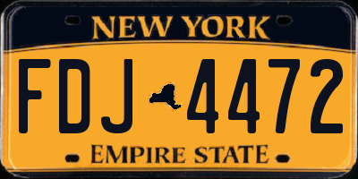 NY license plate FDJ4472