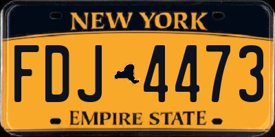 NY license plate FDJ4473