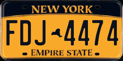 NY license plate FDJ4474