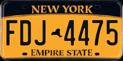 NY license plate FDJ4475