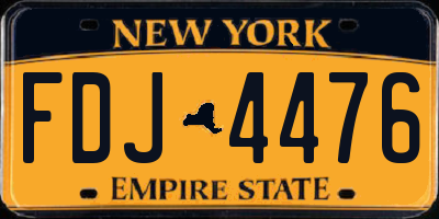 NY license plate FDJ4476