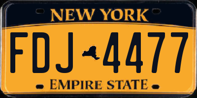 NY license plate FDJ4477