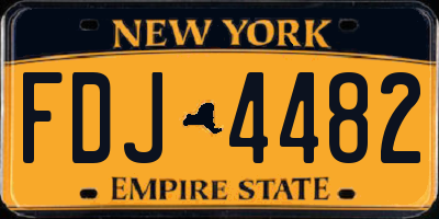 NY license plate FDJ4482