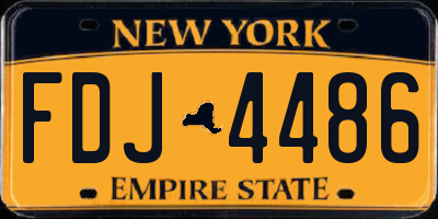 NY license plate FDJ4486