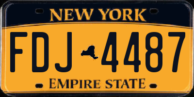 NY license plate FDJ4487