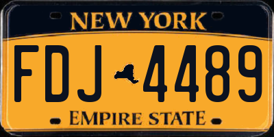 NY license plate FDJ4489
