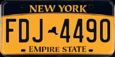 NY license plate FDJ4490