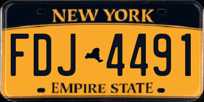NY license plate FDJ4491
