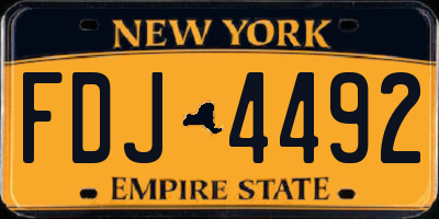 NY license plate FDJ4492