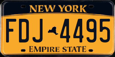 NY license plate FDJ4495