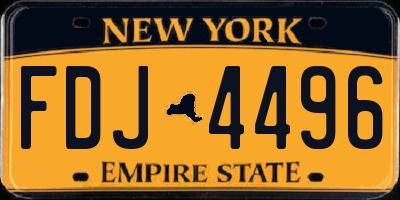 NY license plate FDJ4496
