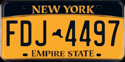 NY license plate FDJ4497