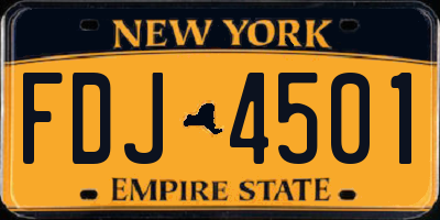NY license plate FDJ4501