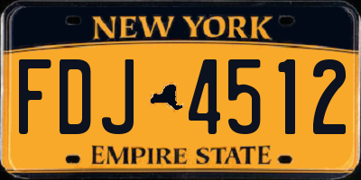 NY license plate FDJ4512