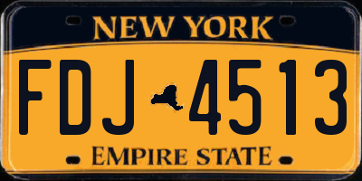 NY license plate FDJ4513