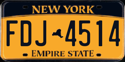 NY license plate FDJ4514
