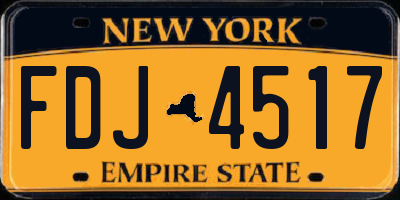 NY license plate FDJ4517
