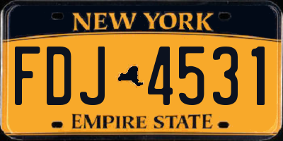 NY license plate FDJ4531