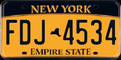 NY license plate FDJ4534