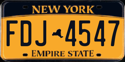 NY license plate FDJ4547