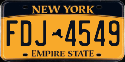 NY license plate FDJ4549