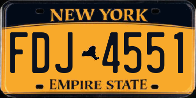 NY license plate FDJ4551