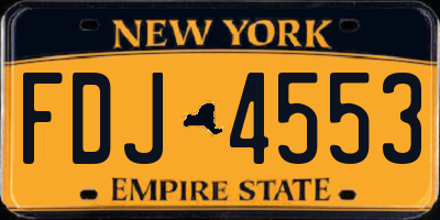 NY license plate FDJ4553