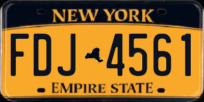 NY license plate FDJ4561