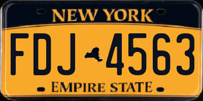 NY license plate FDJ4563