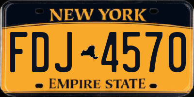 NY license plate FDJ4570