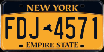 NY license plate FDJ4571