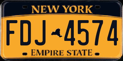 NY license plate FDJ4574