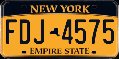 NY license plate FDJ4575
