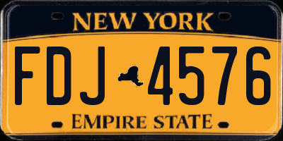NY license plate FDJ4576