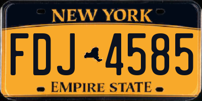 NY license plate FDJ4585