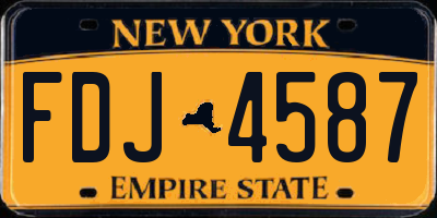 NY license plate FDJ4587