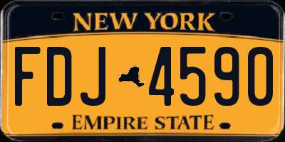 NY license plate FDJ4590