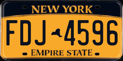 NY license plate FDJ4596